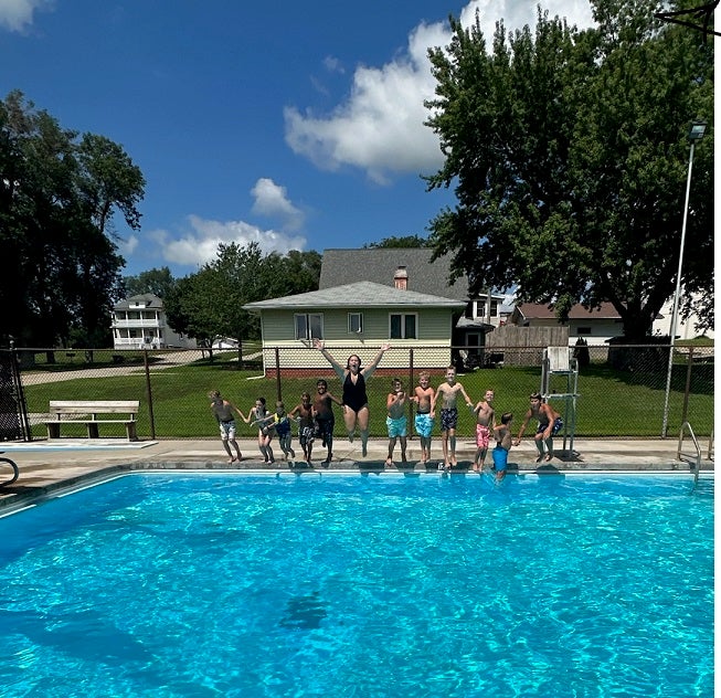Jumping in pool
