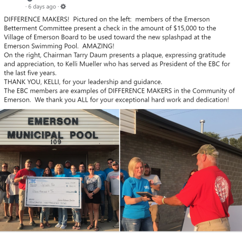 EBC Splash Pad donation