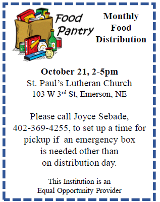 Food Pantry October 21